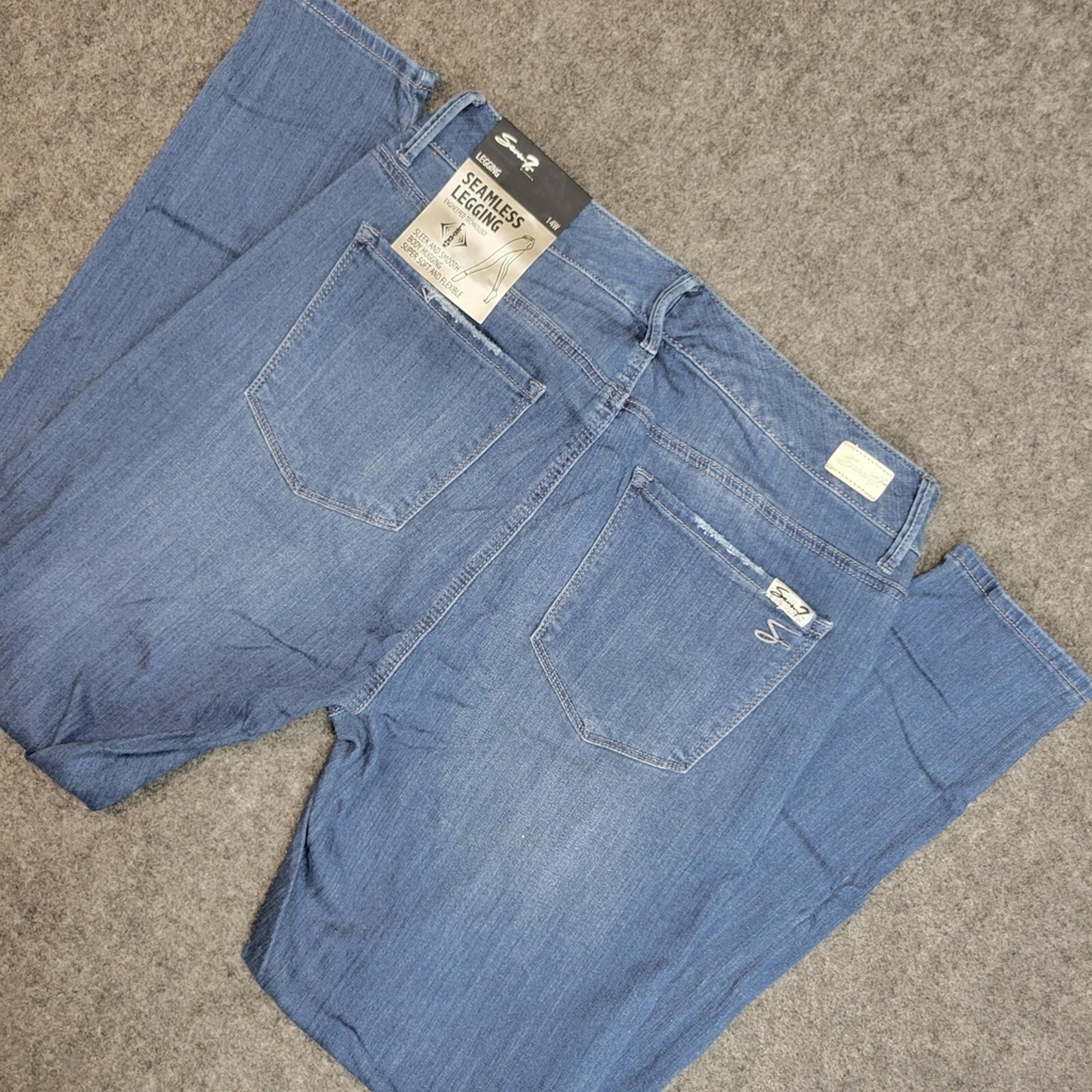 Seven7 Legging Jeans Womens 14W Blue Seamless Stretch Slimming Soft Lightweight