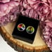 Graduated Color Water Drop Crystal Cufflinks