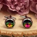 Graduated Color Water Drop Crystal Cufflinks