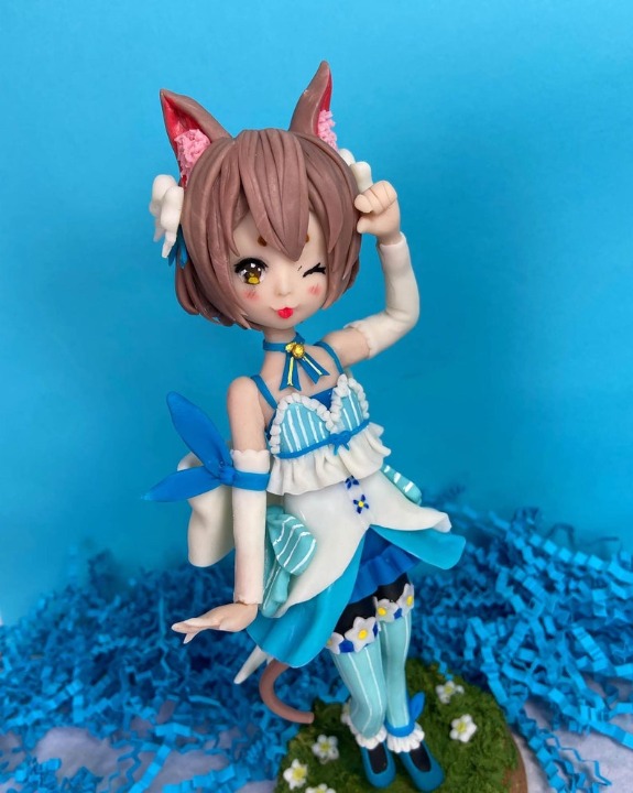 Handmade Re:zero Felix Argyle Figure by Air Dry Clay 20cm (8'')Height