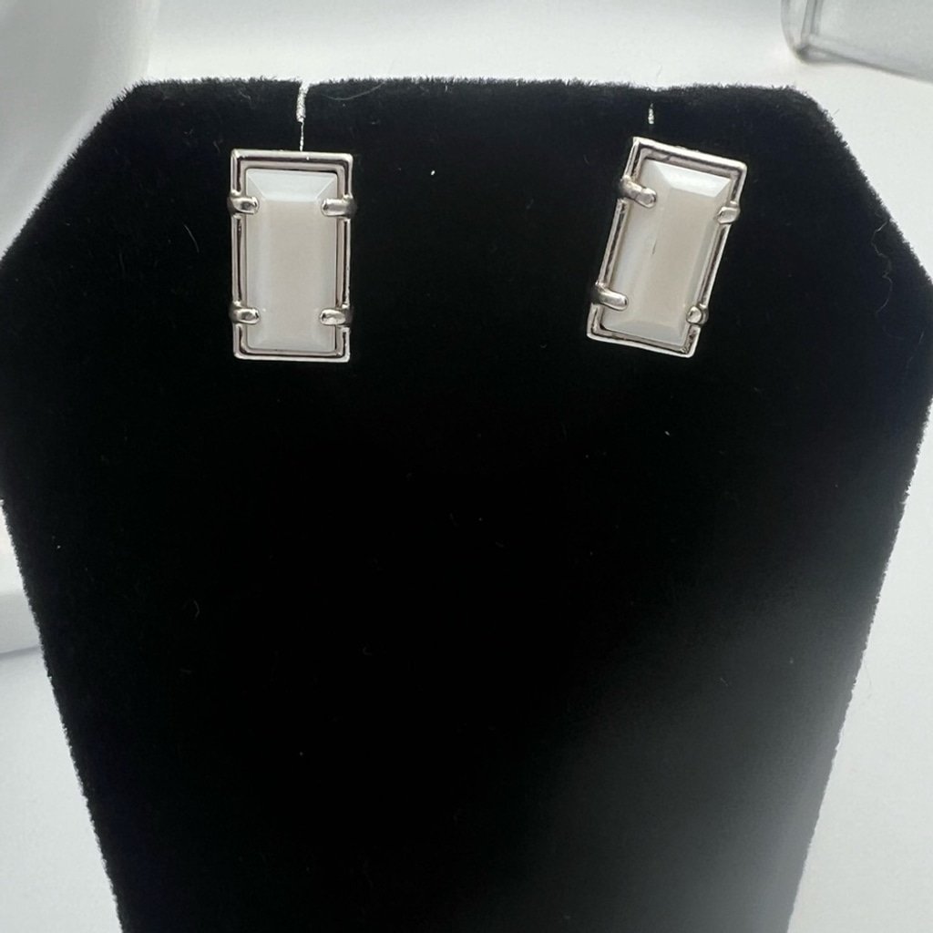 Kendra Scott Paola 14K Silver Plated Earrings, Mother Of Pearl