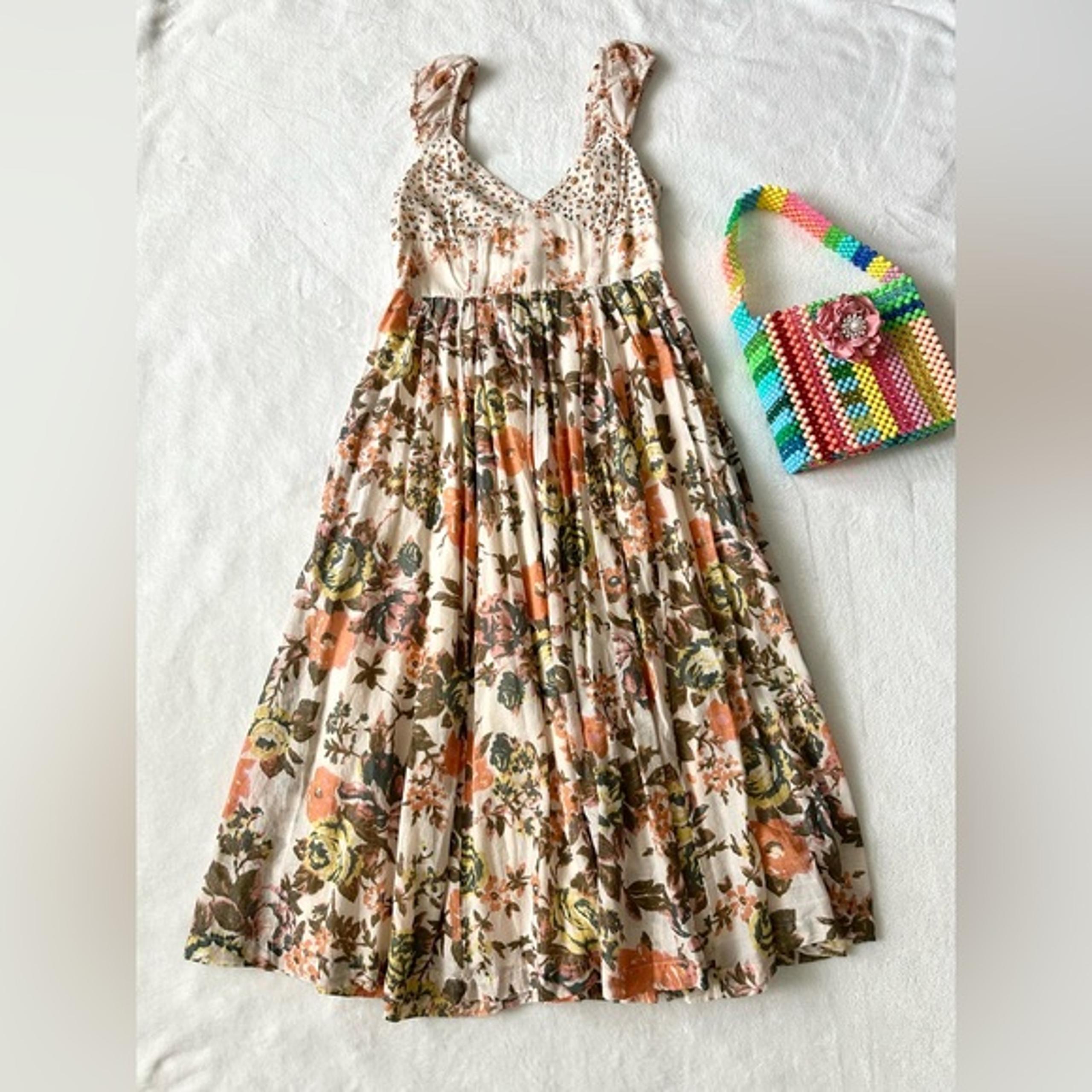 Free People Love You Midi Dress NWT Cream Floral Size Small