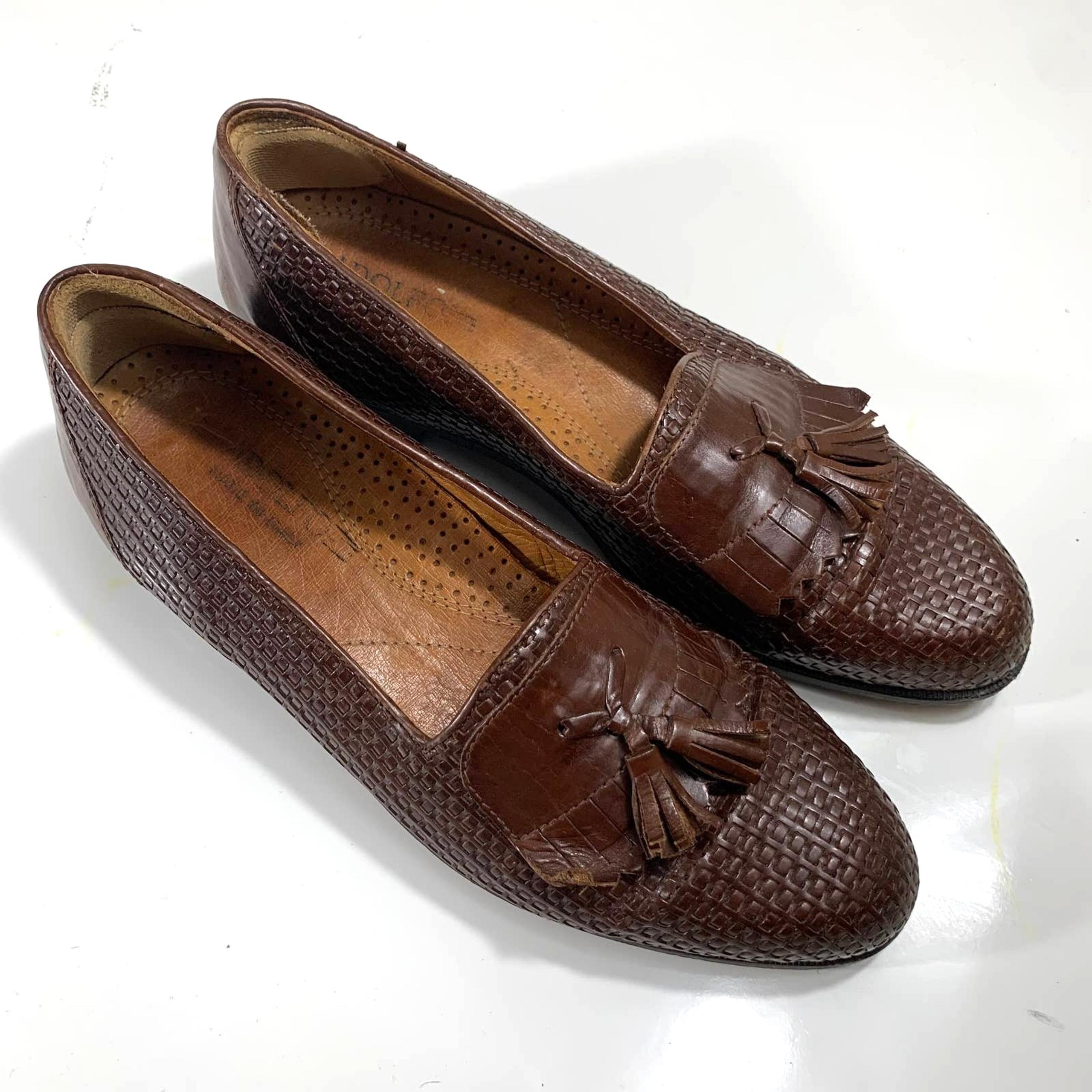 Adolfo Men's Leather Size 9.5 Casual Slip On Shoes Made in Italy