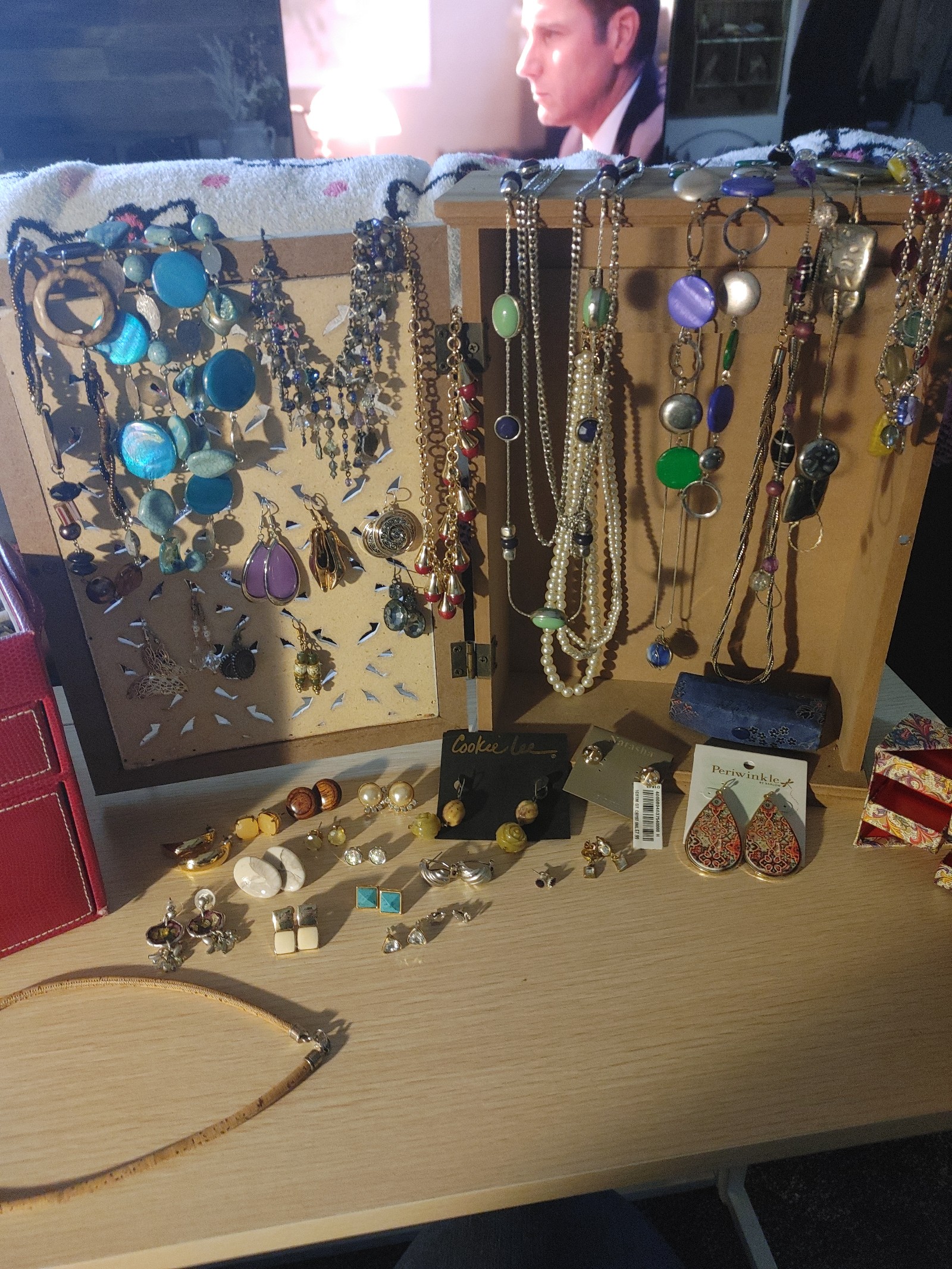 Jewelry box with vintage jewelry and more