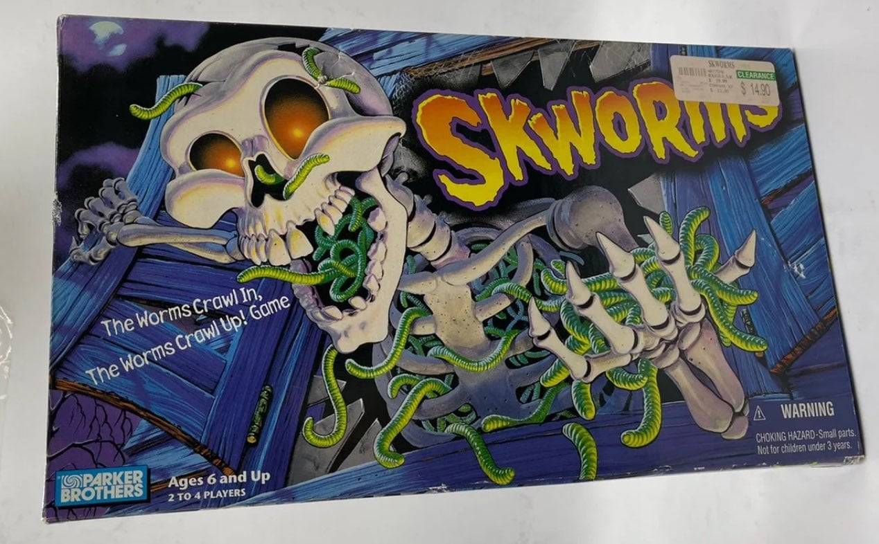 Vintage Skworms Parker Brothers Board Game New Unopened Sealed 1996 Skull Worms