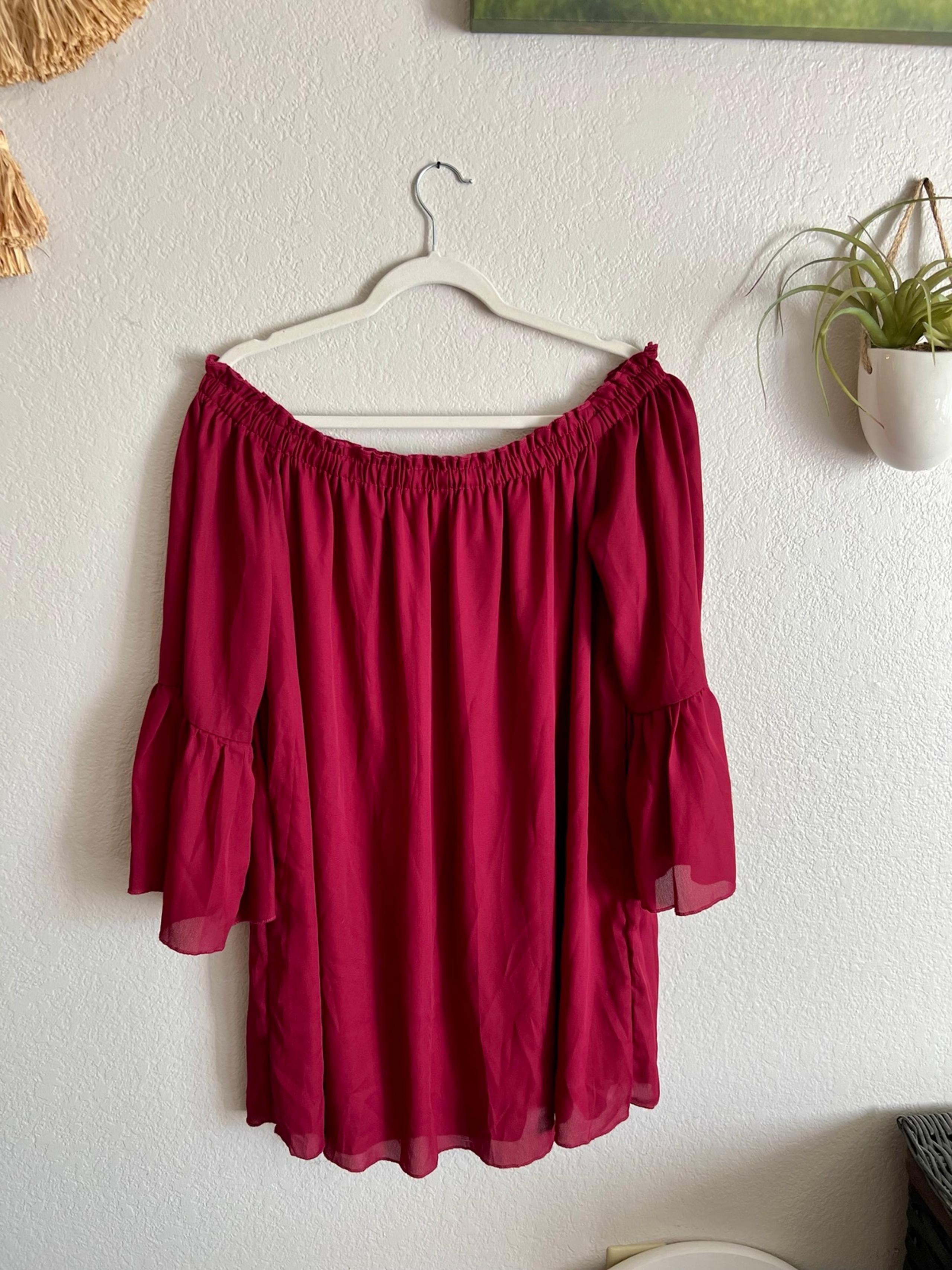 Red boho dress