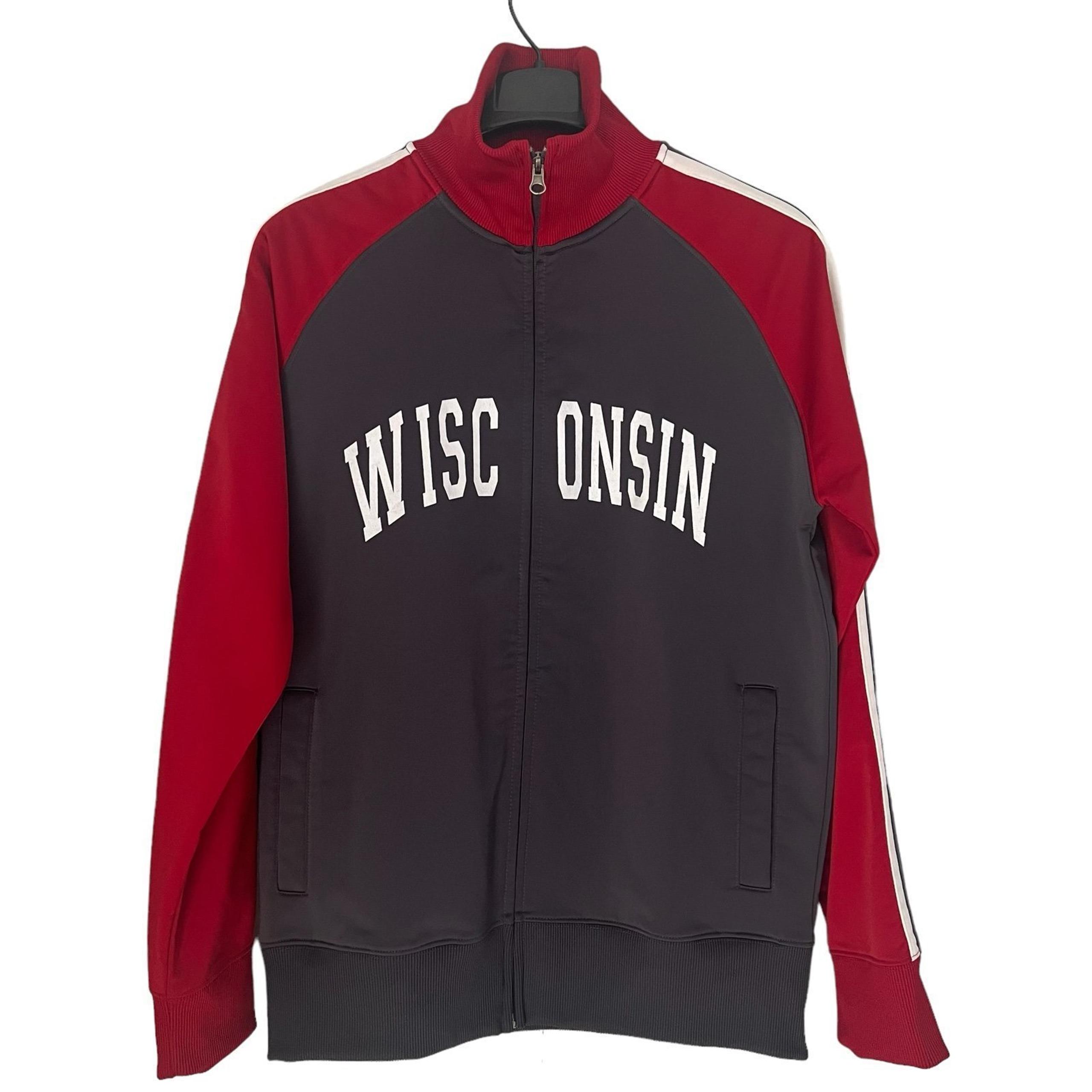 J. America Vintage Men's Sz M Wisconsin State Logo Track Jacket Zip Up