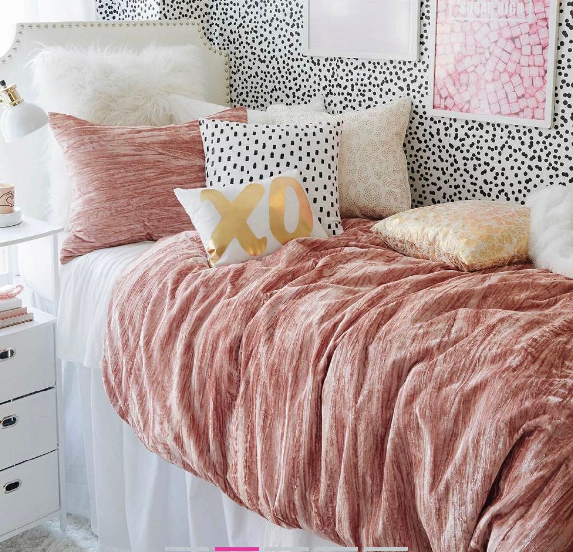 Dusty Rose Velvet duvet cover and sham s