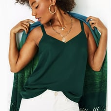 LILLY PULITZER NADIA SATIN CAMI EVERGREEN SZ 00 88