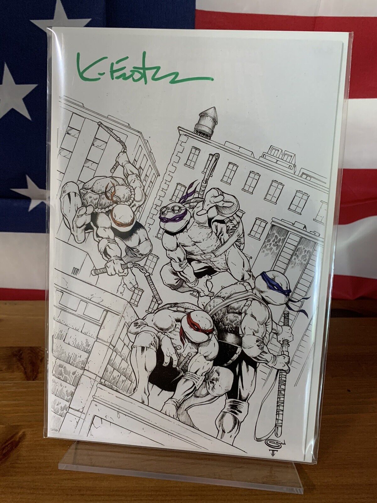TMNT Urban Legends #1 SIGNED Kevin EASTMAN, Sajad SHAH Sketch Virgin! 4 HOMAGES!