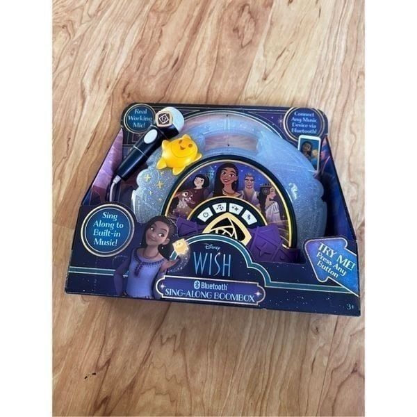 Disney WISH Sing Along Boombox Bluetooth With Real Working Microphone