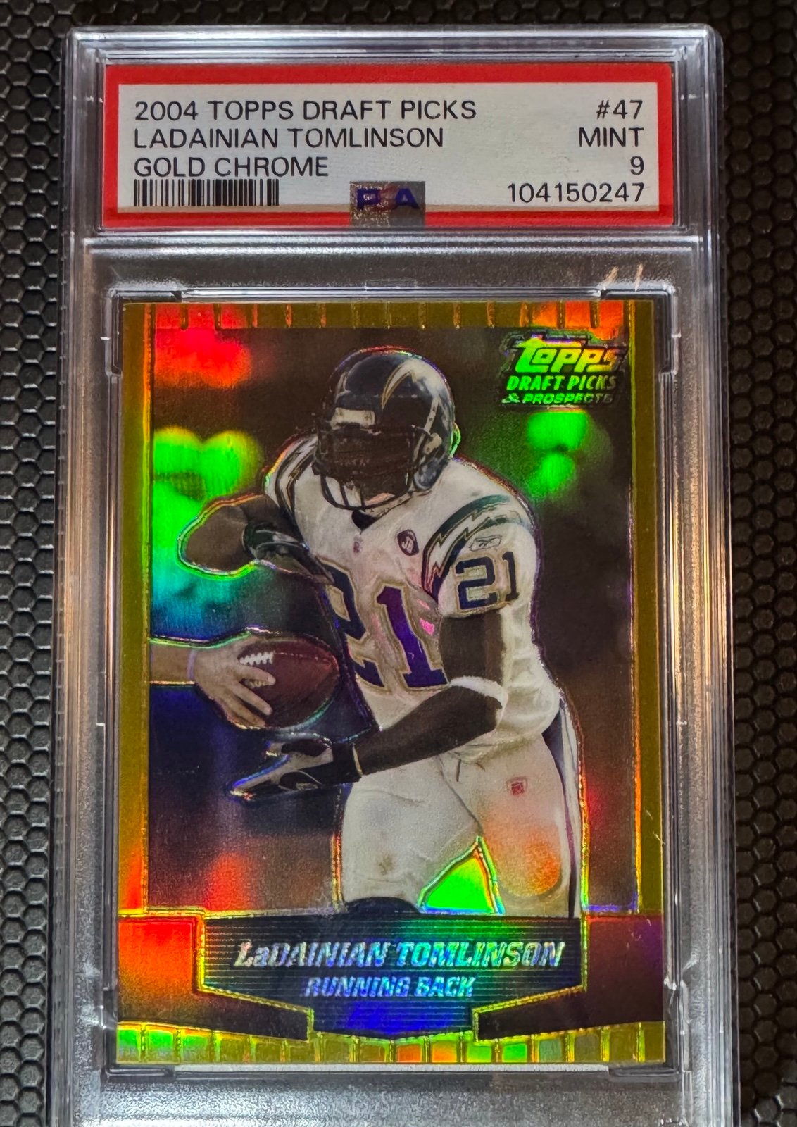 2004 TOPPS DRAFT PICKS & PROSPECTS #47 LADAINIAN TOMLINSON GOLD CHROME PSA