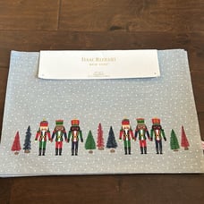 Isaac Mizrahi Set Of 4 Christmas Trees Placemats Nutcracker Polka Dot