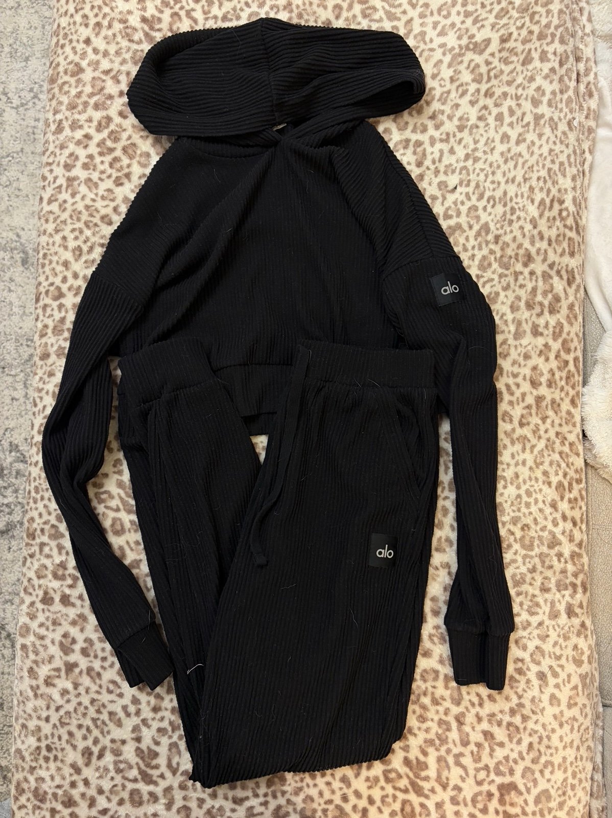 Alo black hoodie and pants set