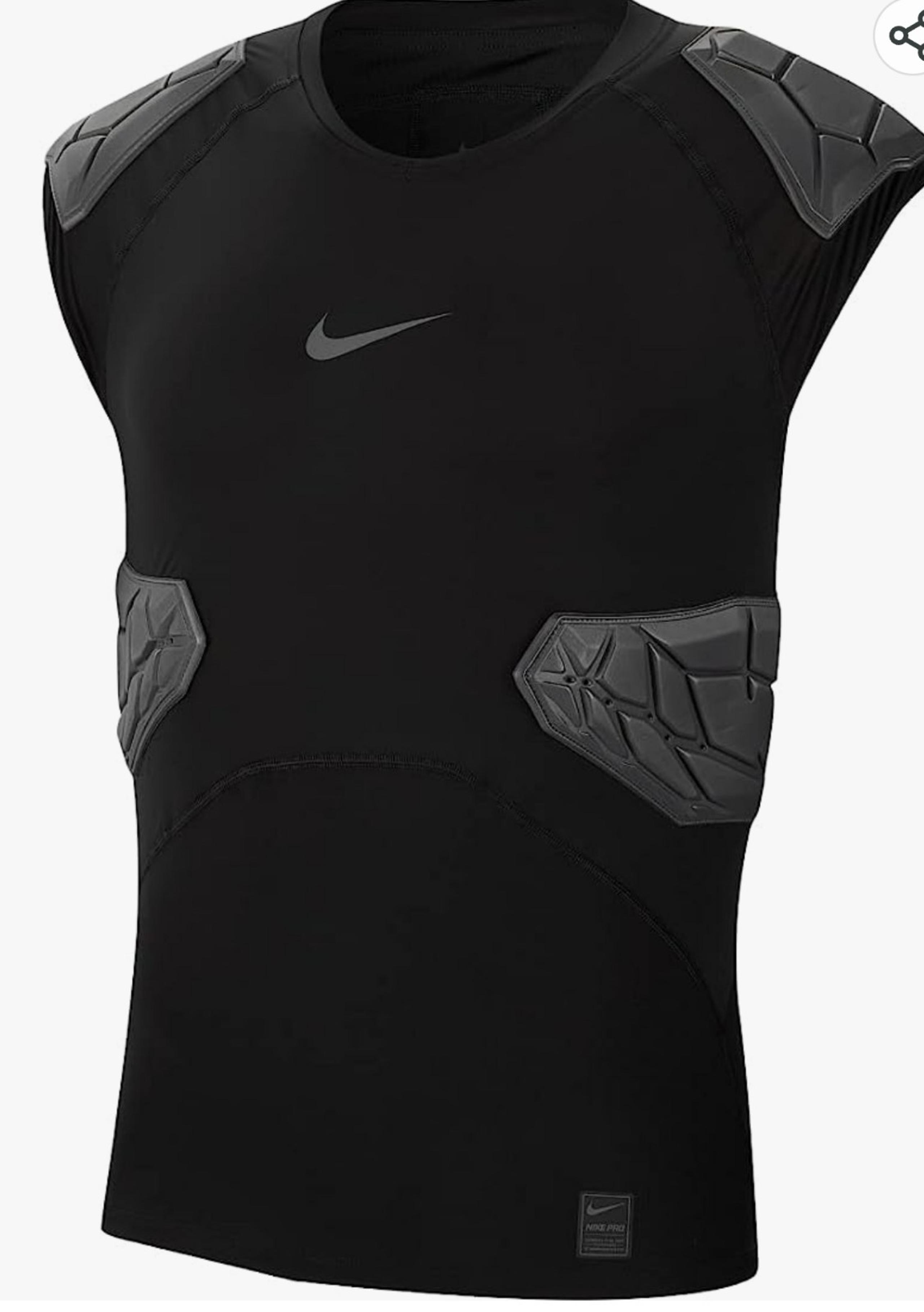 Nike Men's Pro Hyperstrong 4-Pad Football Base Layer Top (as1, Black/Dark Grey)