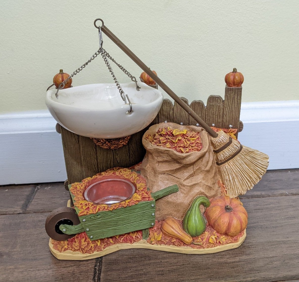US Yankee Candle Fall Pumpkin Leaves Hanging Tart Wax Burner retired rare htf