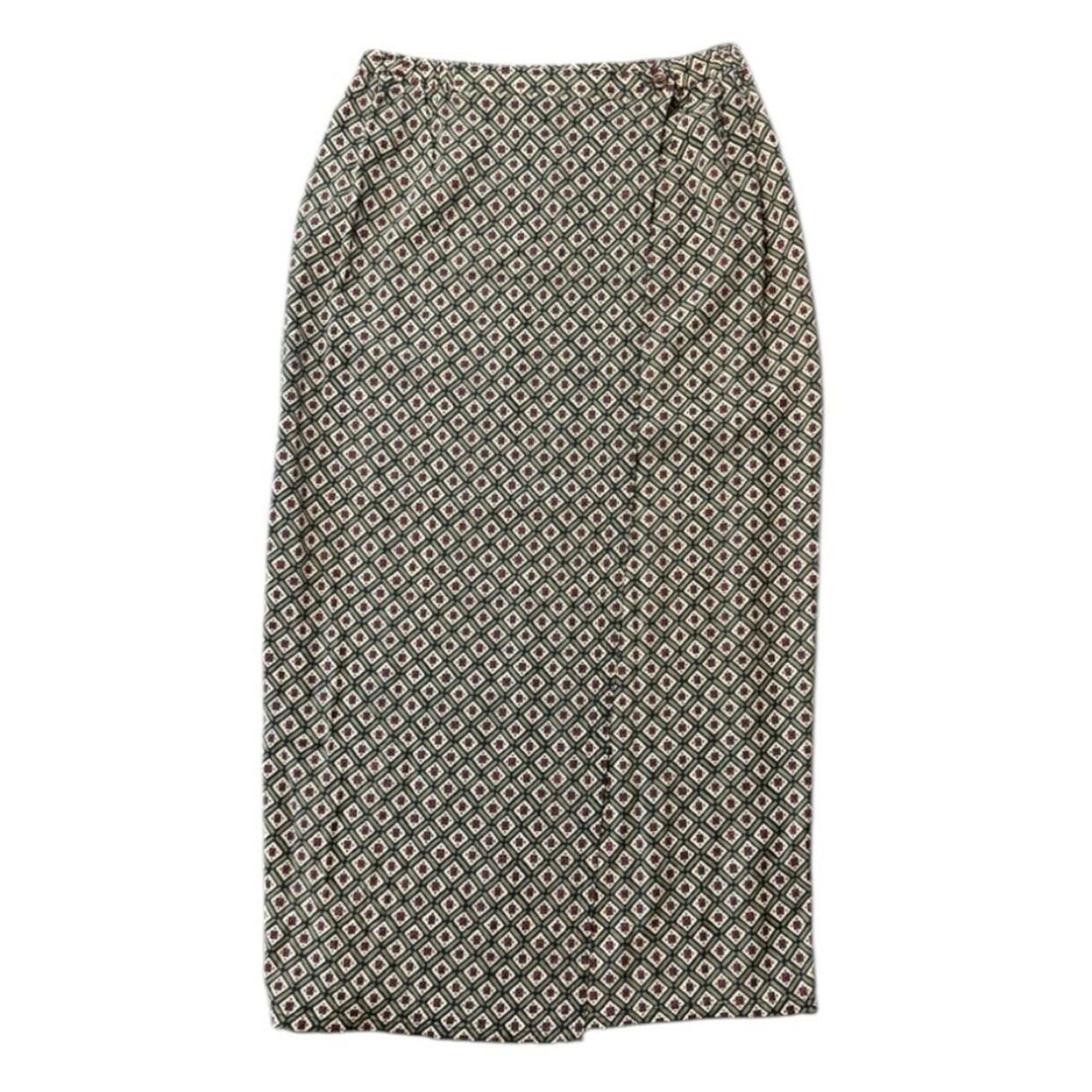 Diane Von Furstenberg Vintage Geometric Patterned Wrap Skirt