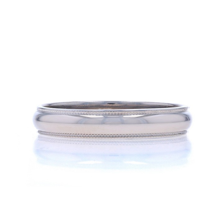 White Gold Men's Wedding Band - 10k Milgrain Ring Size 10 LX3757