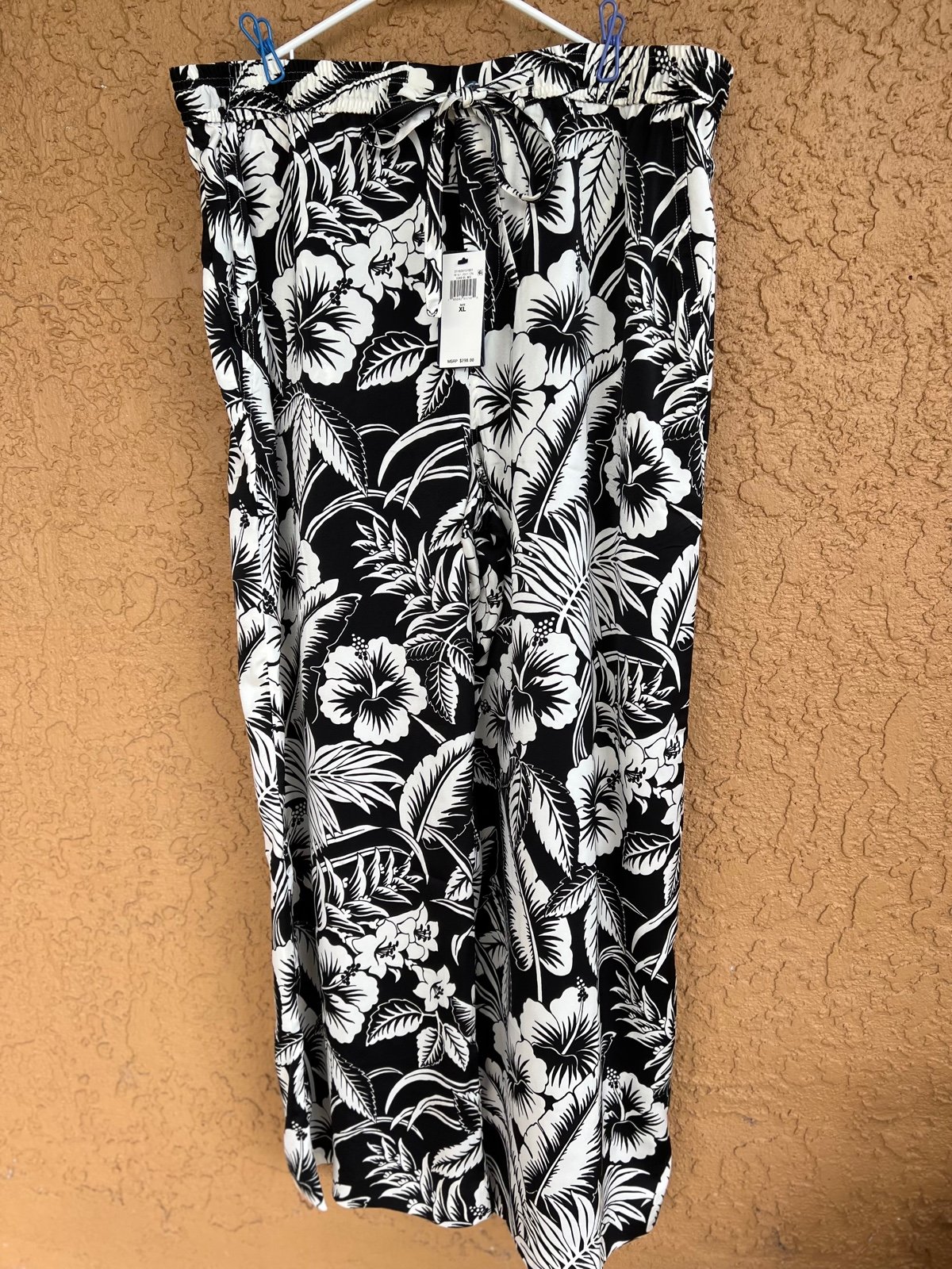 Polo Ralph Lauren Black Floral Wide Leg Pant Size XL