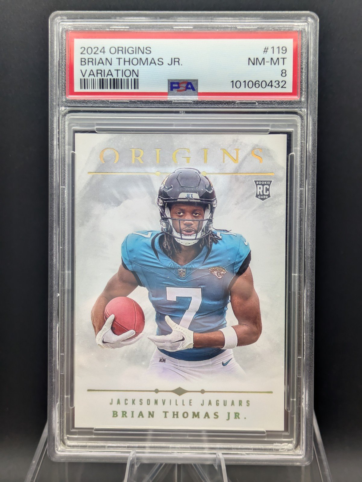 2024 Panini Origins Rookies Variation Brian Thomas Jr. RC ROOKIE JAGUARS PSA 8