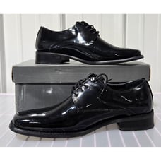 Zengara Men's Size 8 Medium Oxford Tuxedo Black Dress Lace Up Shoes Model Z30028