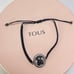 TOUS Camille Bracelet Silver with Labradorite and Diamonds black Cord Bracelet