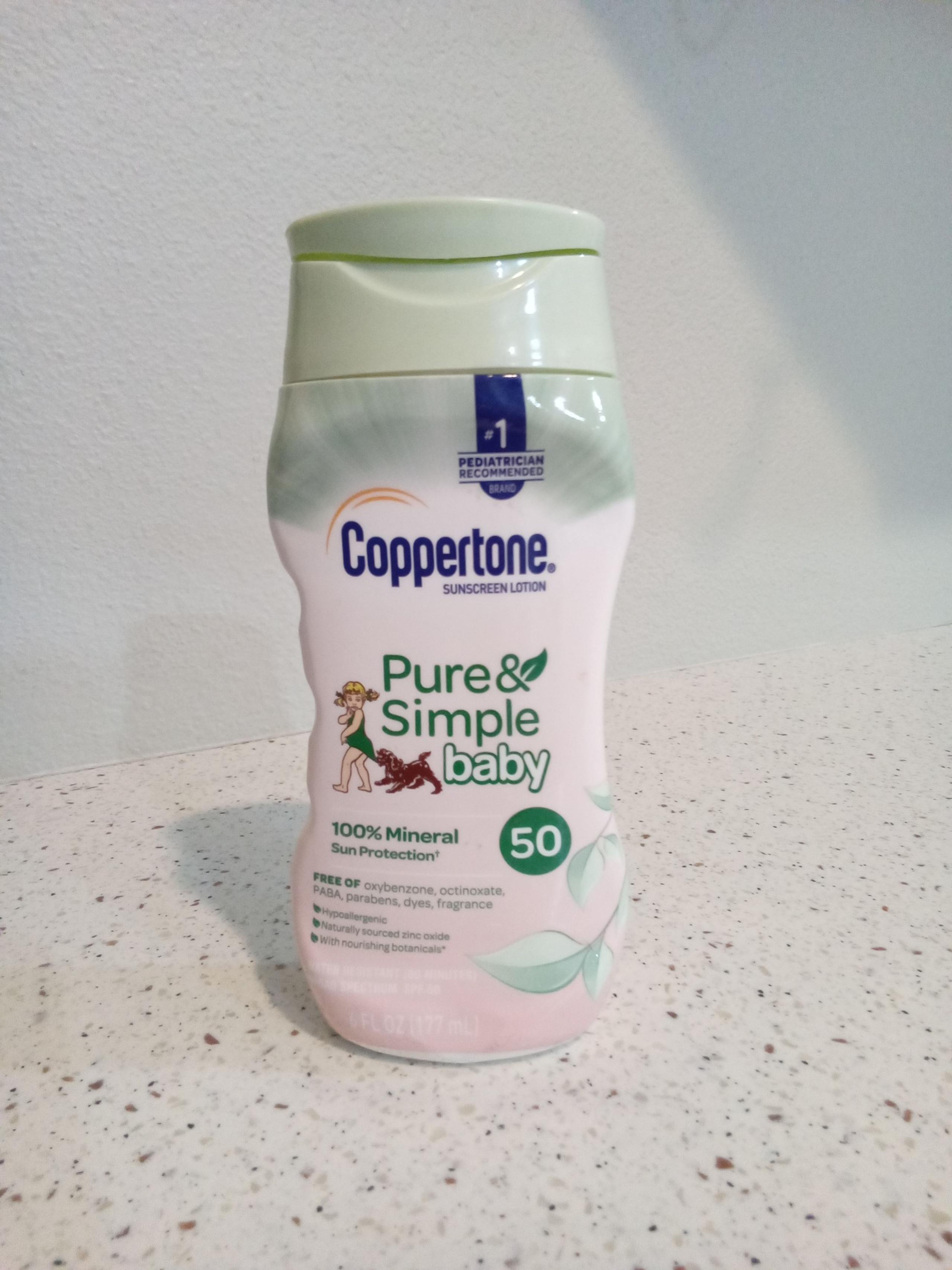 Coppertone Sunscreen - Pure & Simple Baby SPF 50 Lotion, 6 Oz