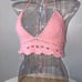 Beaded pink halter top crochet new
