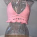 Beaded pink halter top crochet new