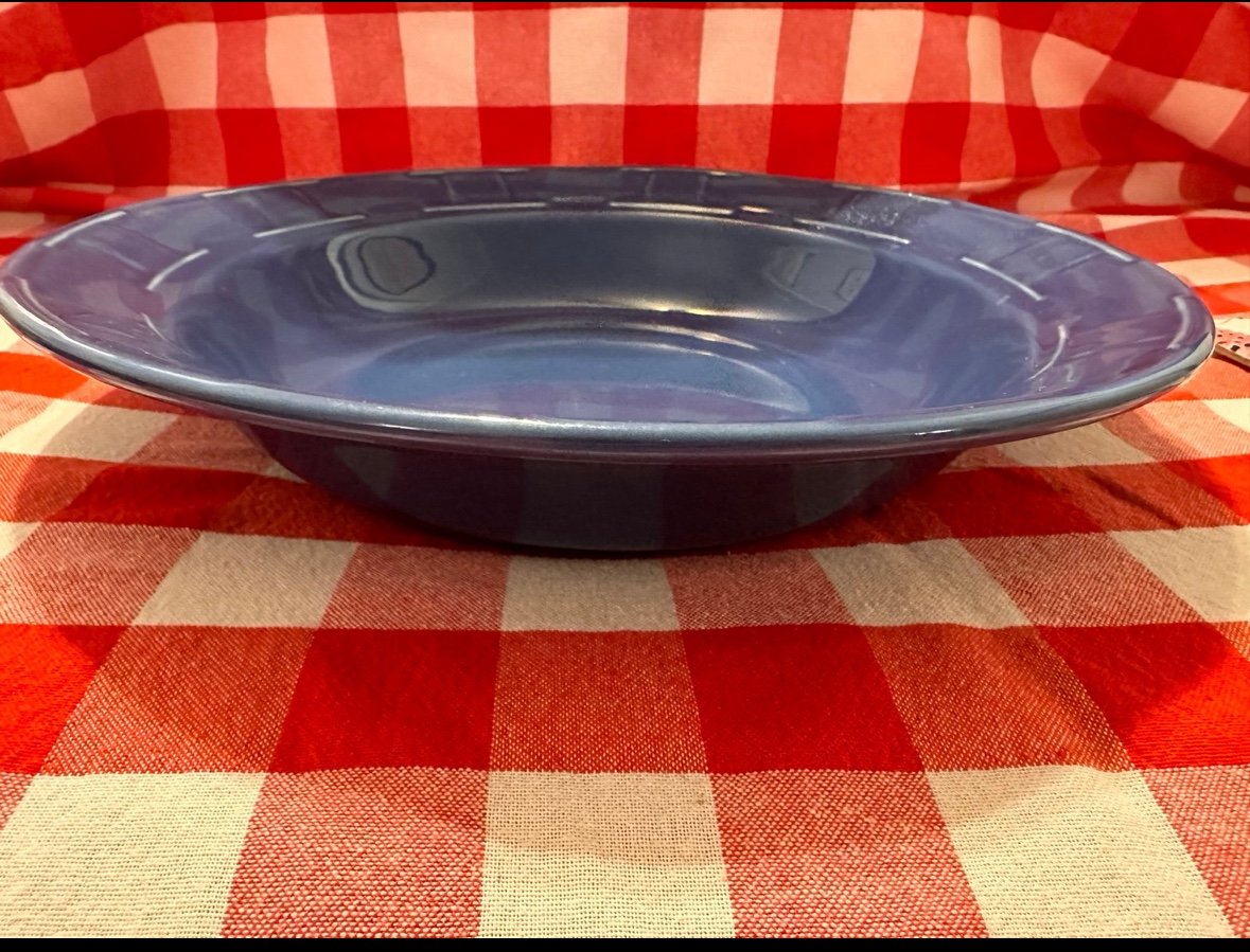 Longaberger pottery cornflower blue pasta bowl