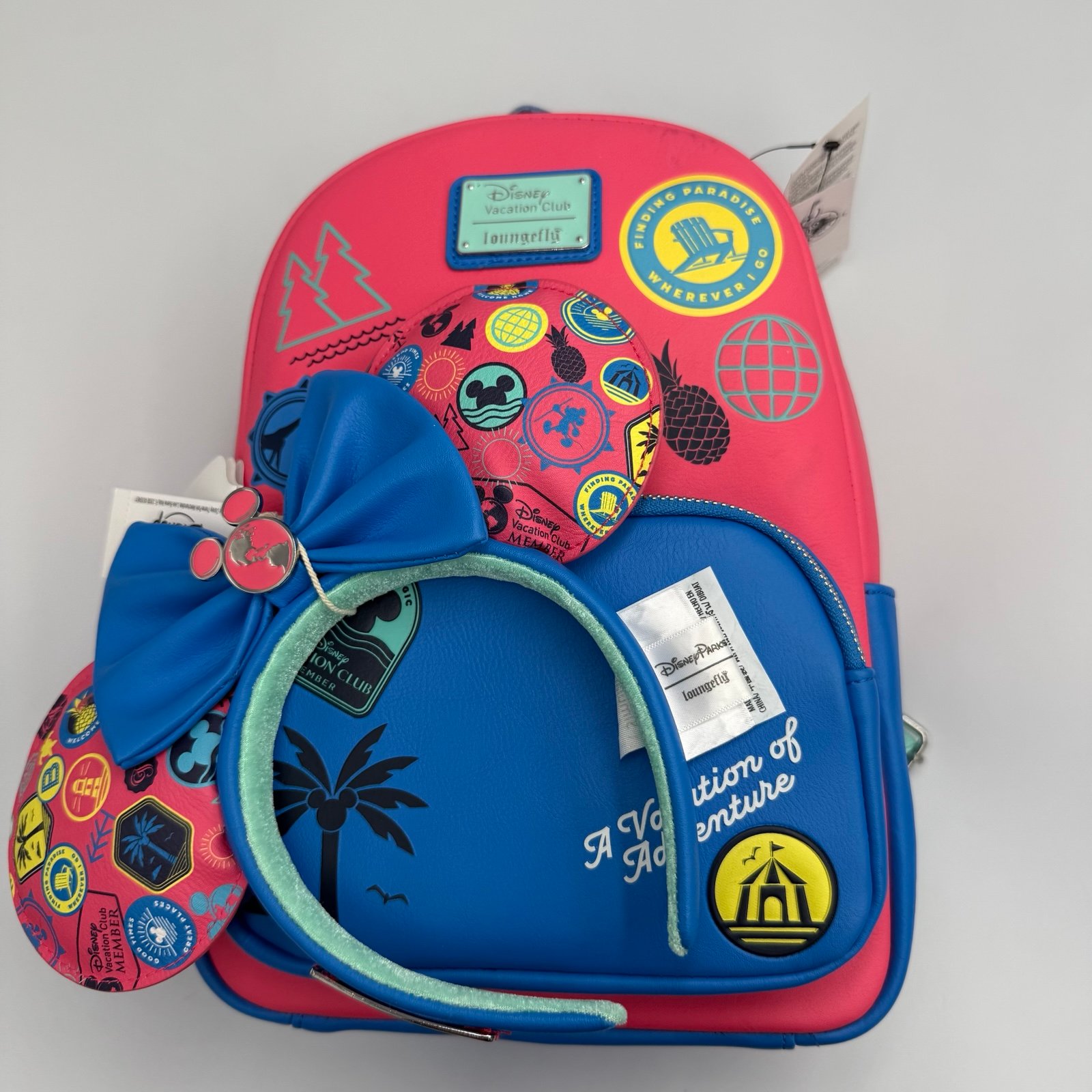 NWT DVC (Disney Vacation Club) Exclusive Loungefly Backpack and Ears Bundle
