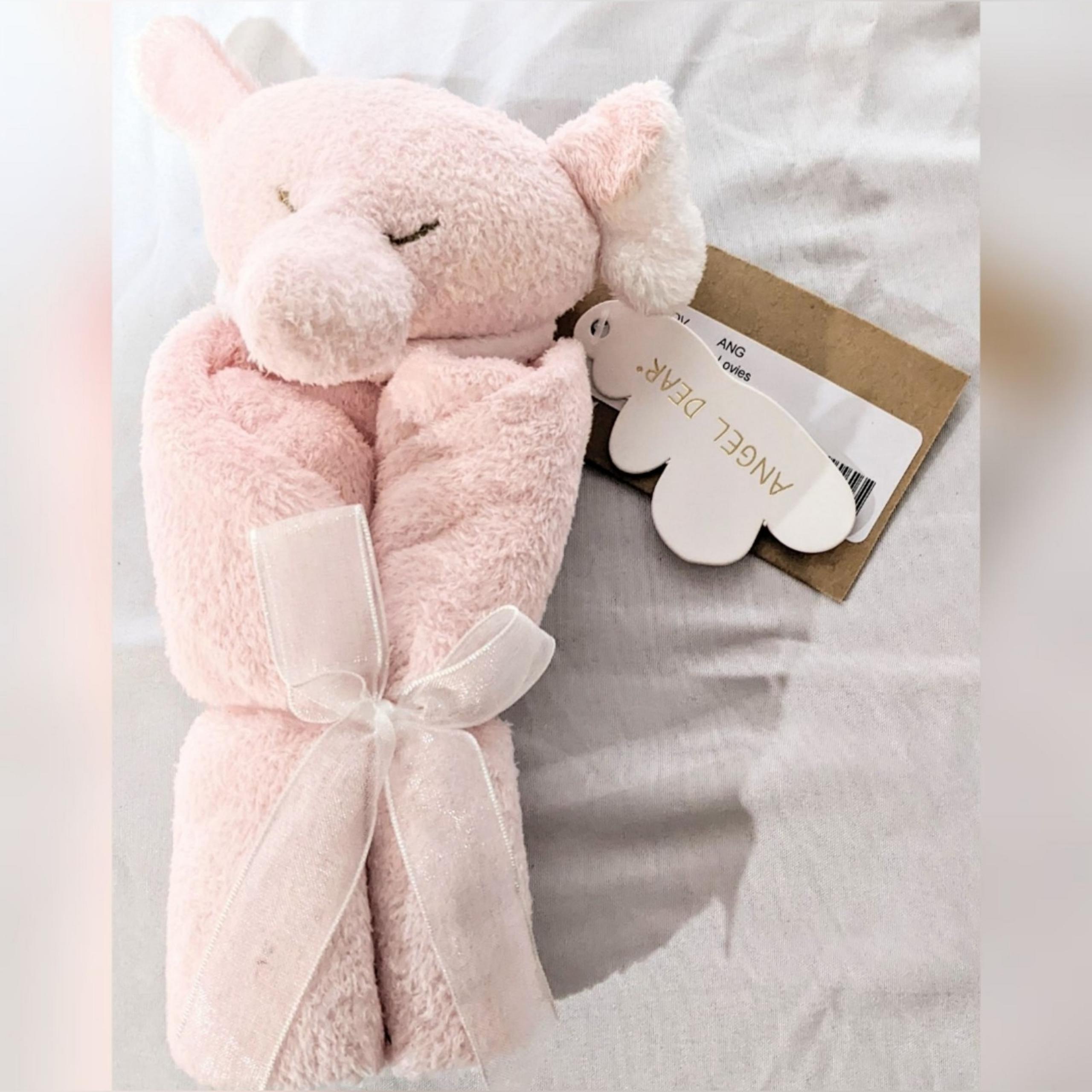 Angel Dear Pink Elephant Lovey Security Blanket NWT