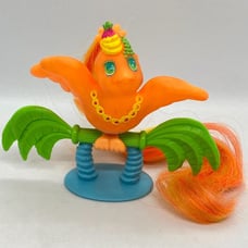 Pina Colada Tails Fairytails Bird w/ Perch Tropical Tails Vintage Hasbro 1980s