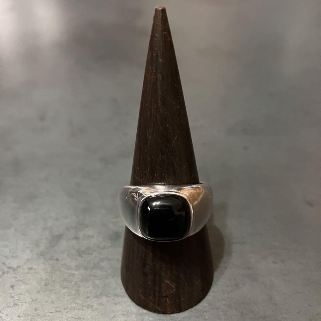 SILVER925 ONYX PLANE DESIGN RING / Silver Ring