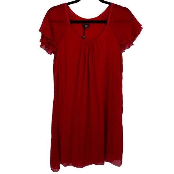Phase Eight 100% Silk Layered Swing Dress Made In Italy Red Size Small