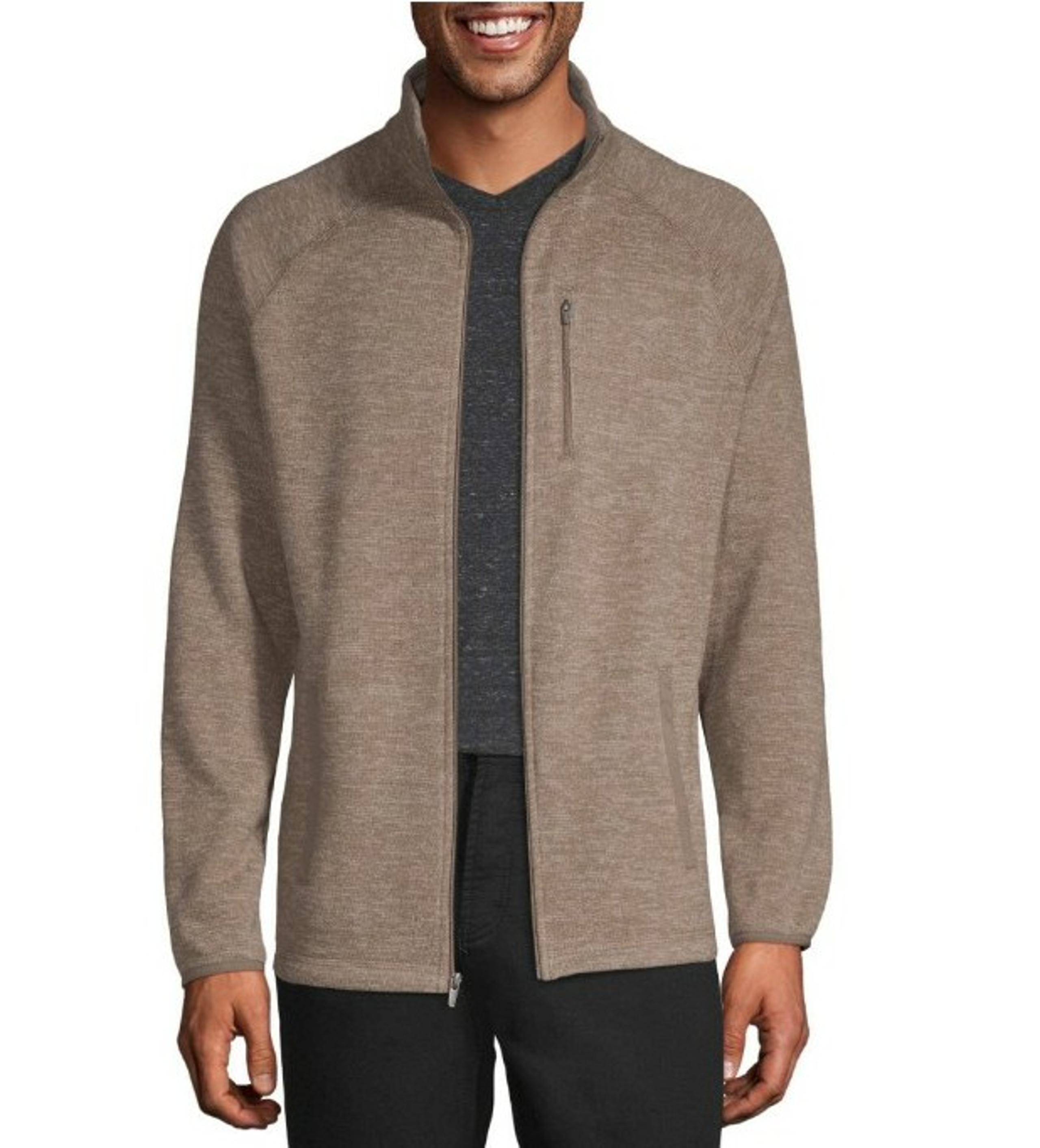 George Men's Full sleeve Sweater Fleece Jacket - Small