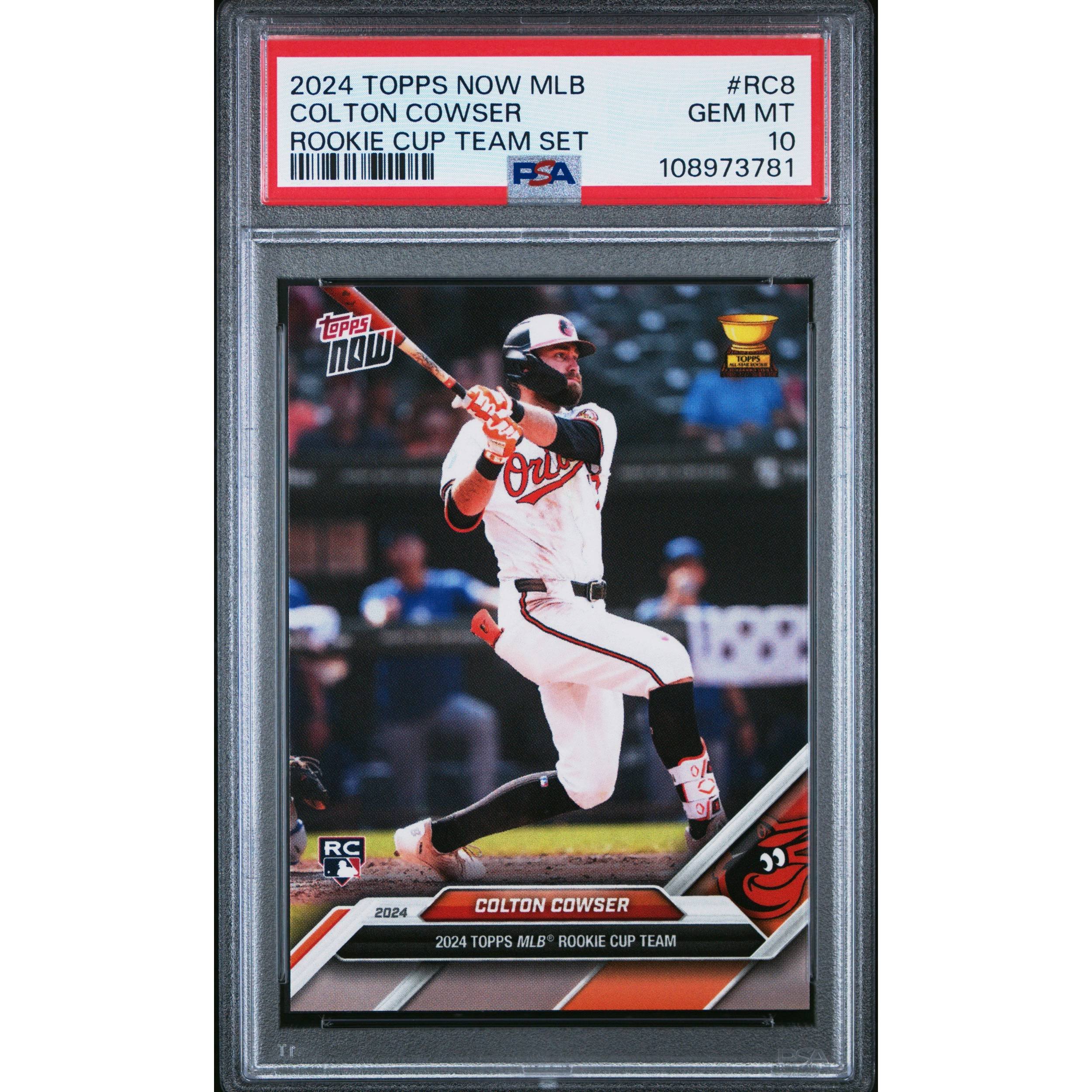 Graded 2024 Topps Now Colton Cowser #8 Rookie Cup Team Set Rookie Card PSA 10