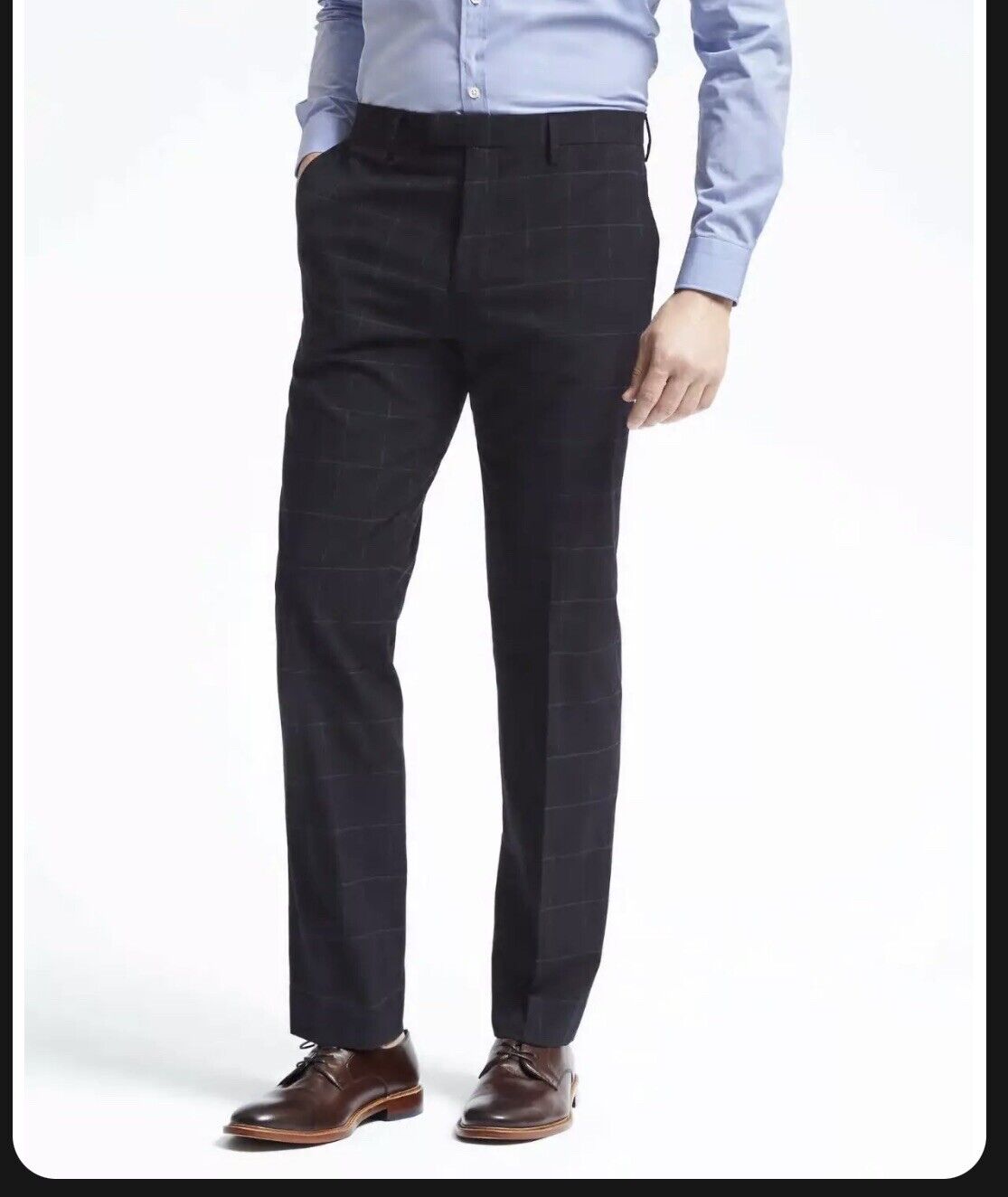 BANANA REPUBLIC MEN'S 485953 STANDARD NAVY PERFORMANCE WOOL PANT 31 X 30