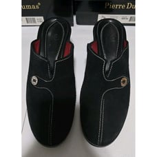 Cole Haan Heels Women's 8 B Black Suede Leather Mules Clogs Shoes