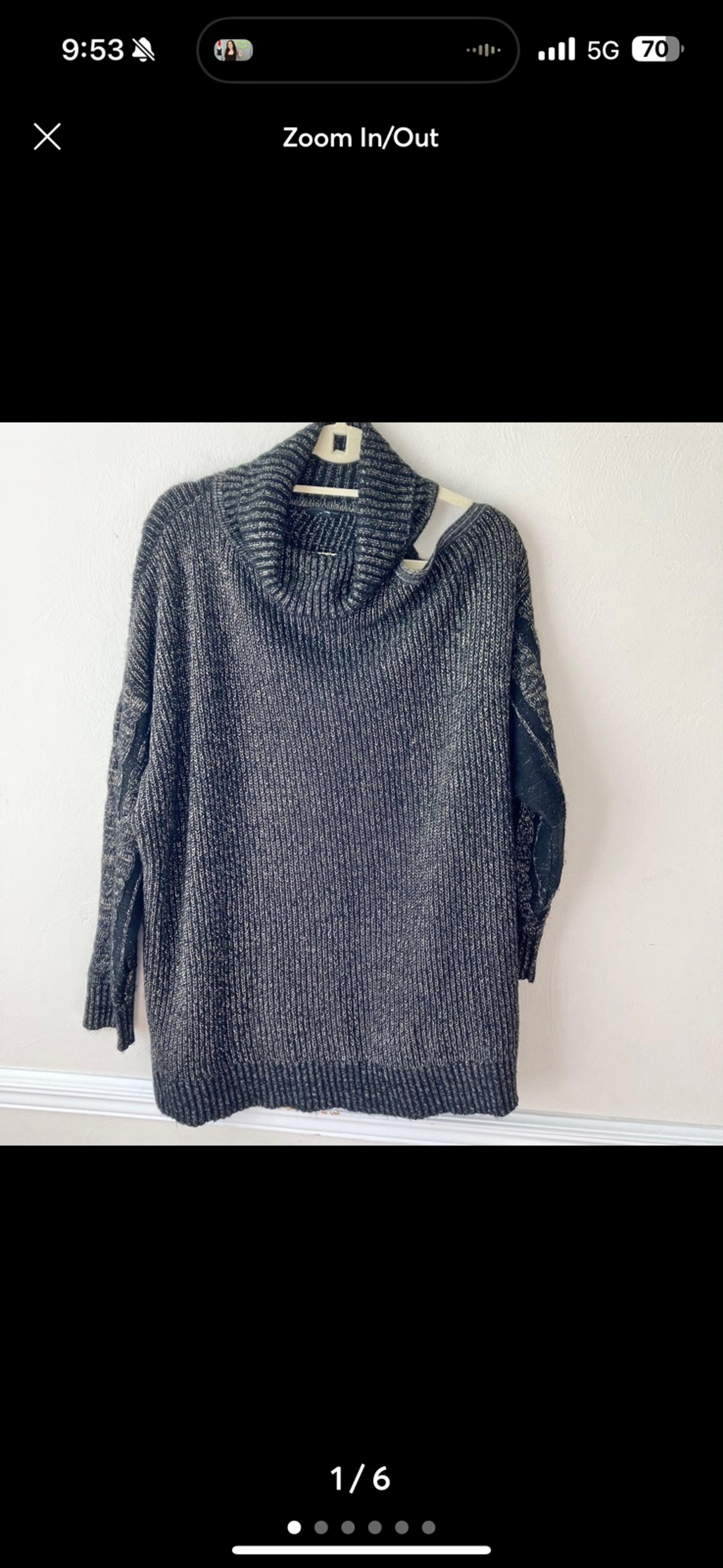 Torrid Black & Gold Cold Shoulder Turtleneck Sweater