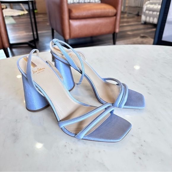 Sam Edelman Kia Strappy Sandal Block Heel Lavendar Blue Women's Size 10.5