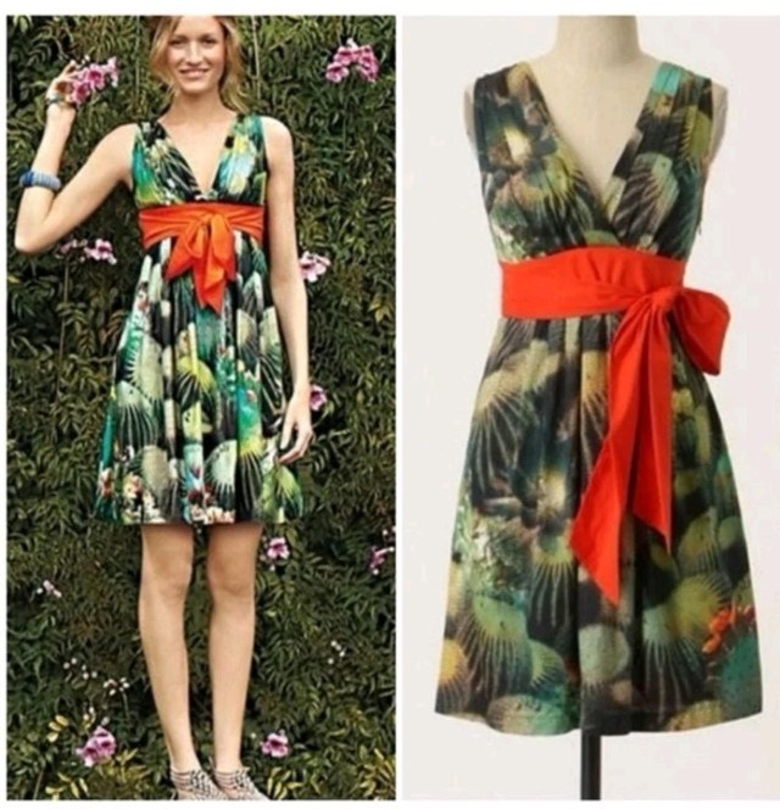 Eva Franco Oroya Cactus women's Dress size 10 V-Neck sleeveless Open back