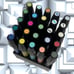 Lot 25 Vintage Chartpak AD Markers Assorted Colors Desktop Holder Architect NEW