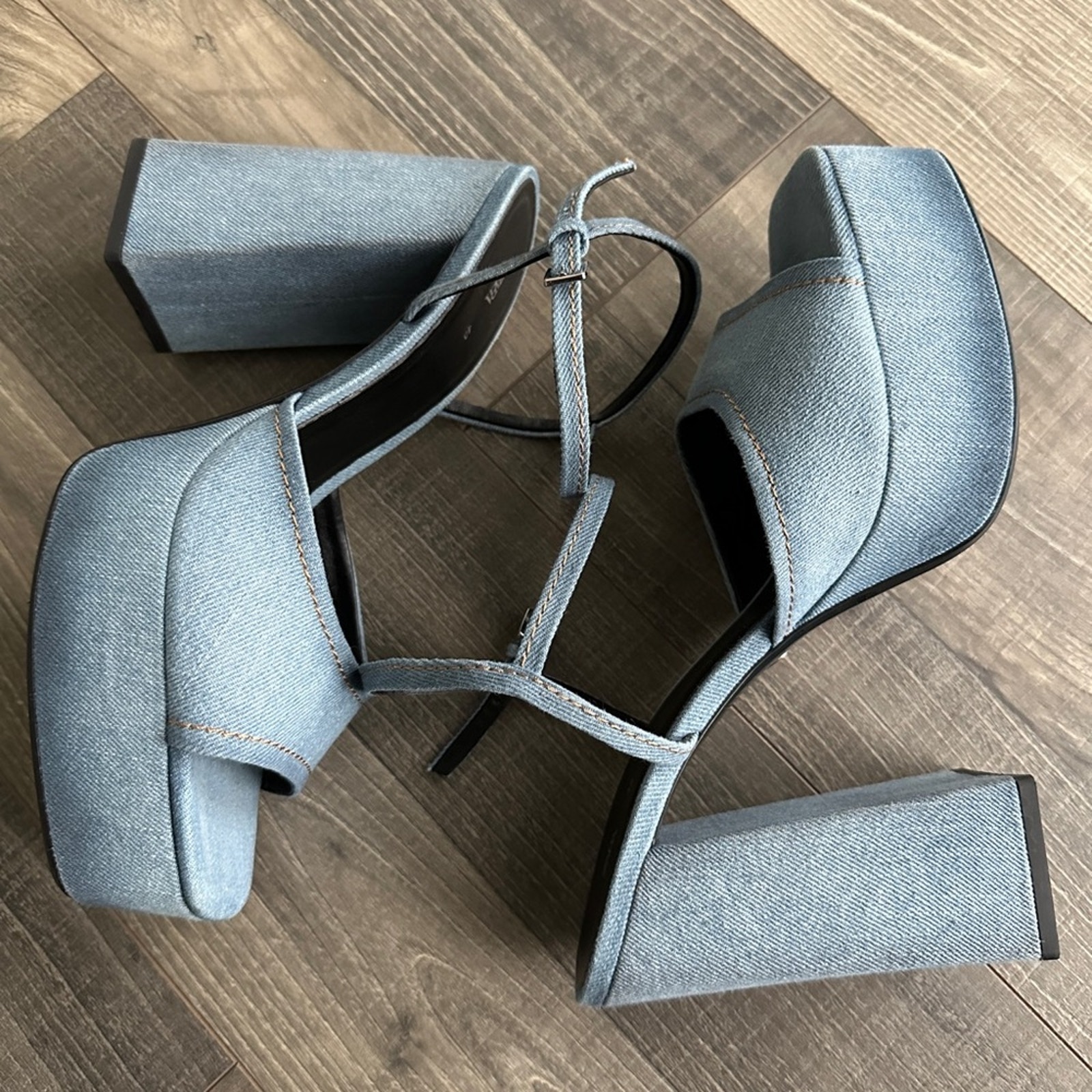 Zara Denim Platform Sandals