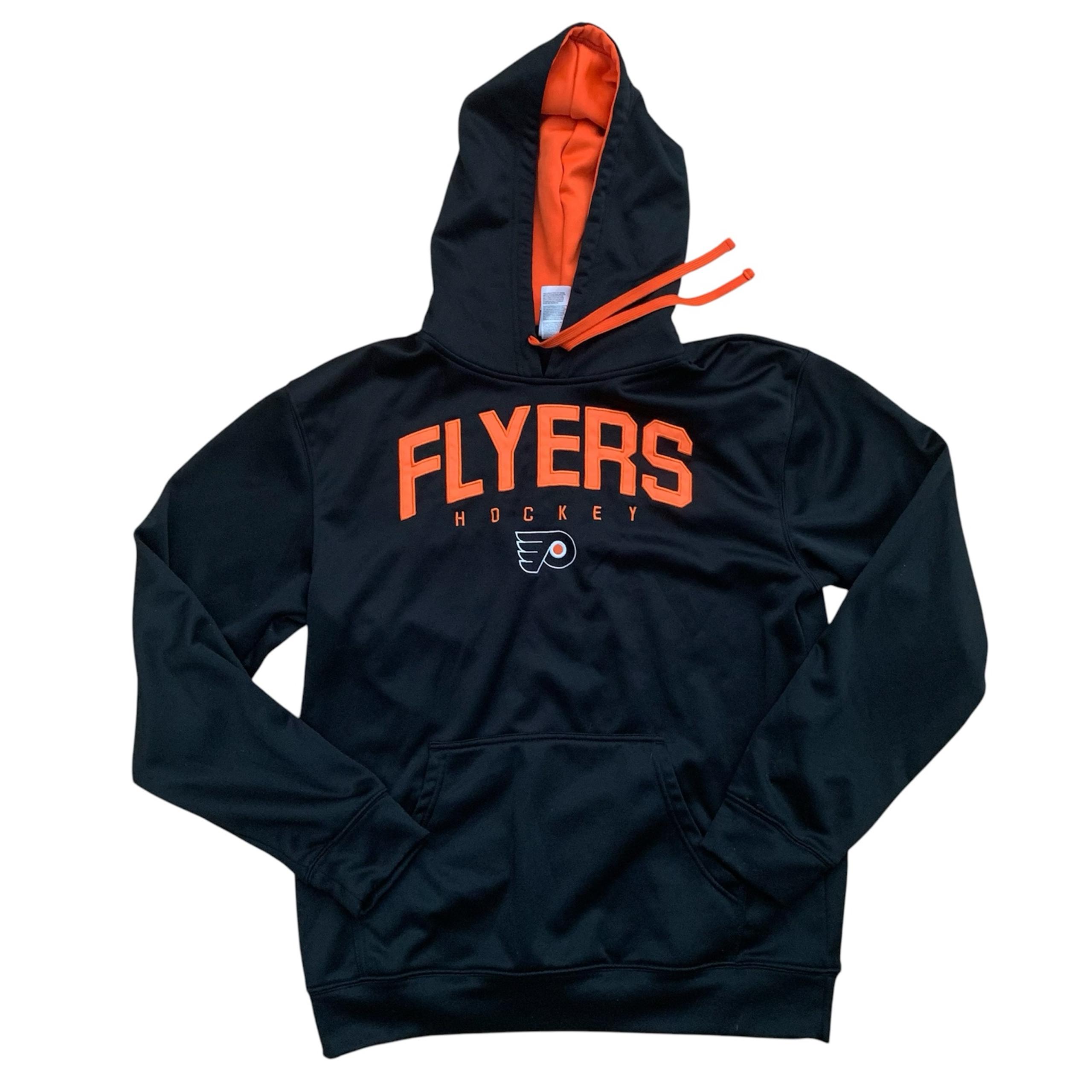Philadelphia Flyers Hoodie Size Medium Black Orange NHL Hockey Sports Philly