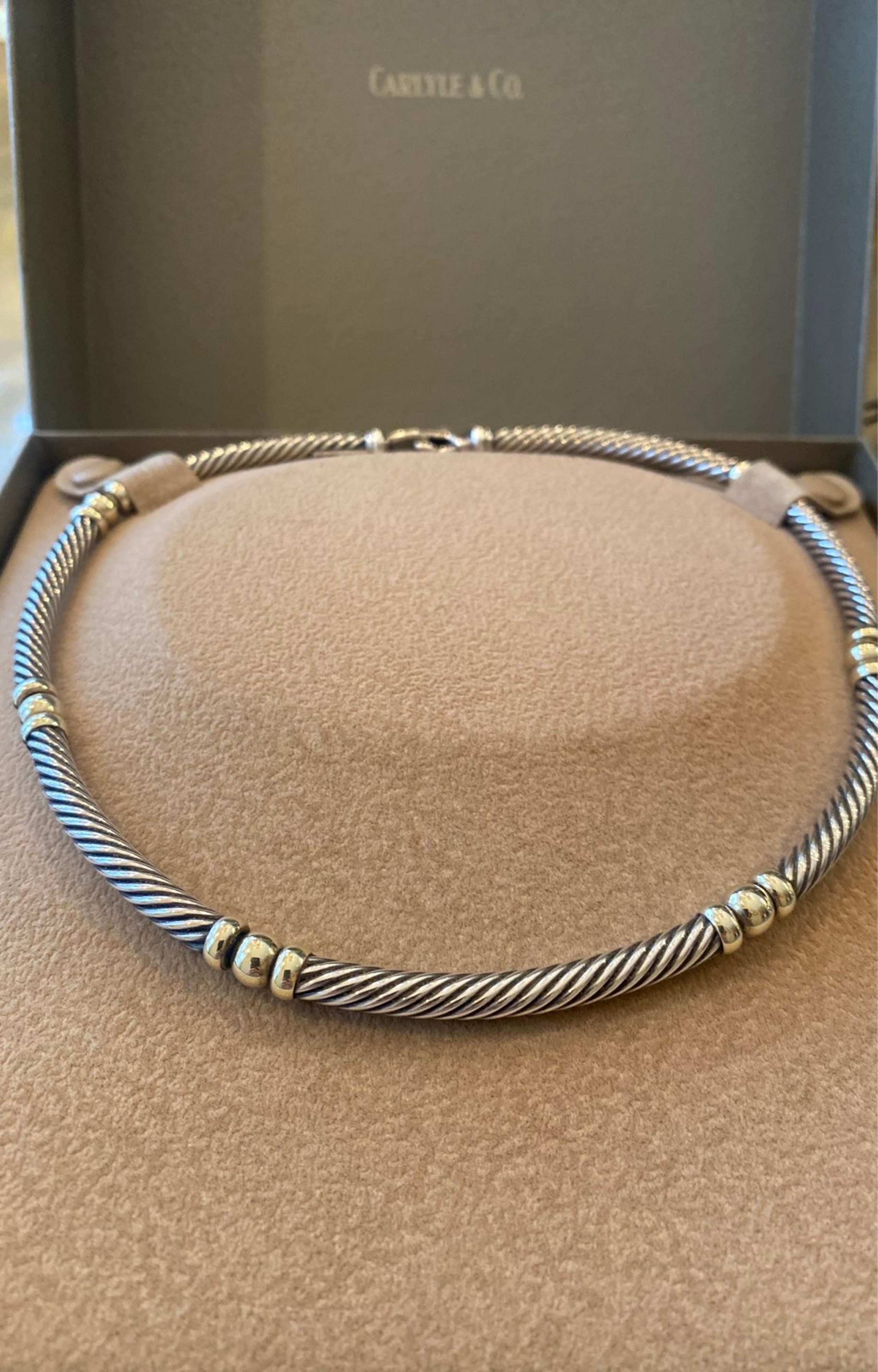 DAVID YURMAN 925 585 YELLOW GOLD CABLE CHOKER NECKLACE