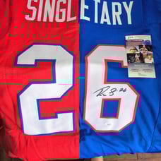 Signed Devin singlterry split jersey signed and certified JSA