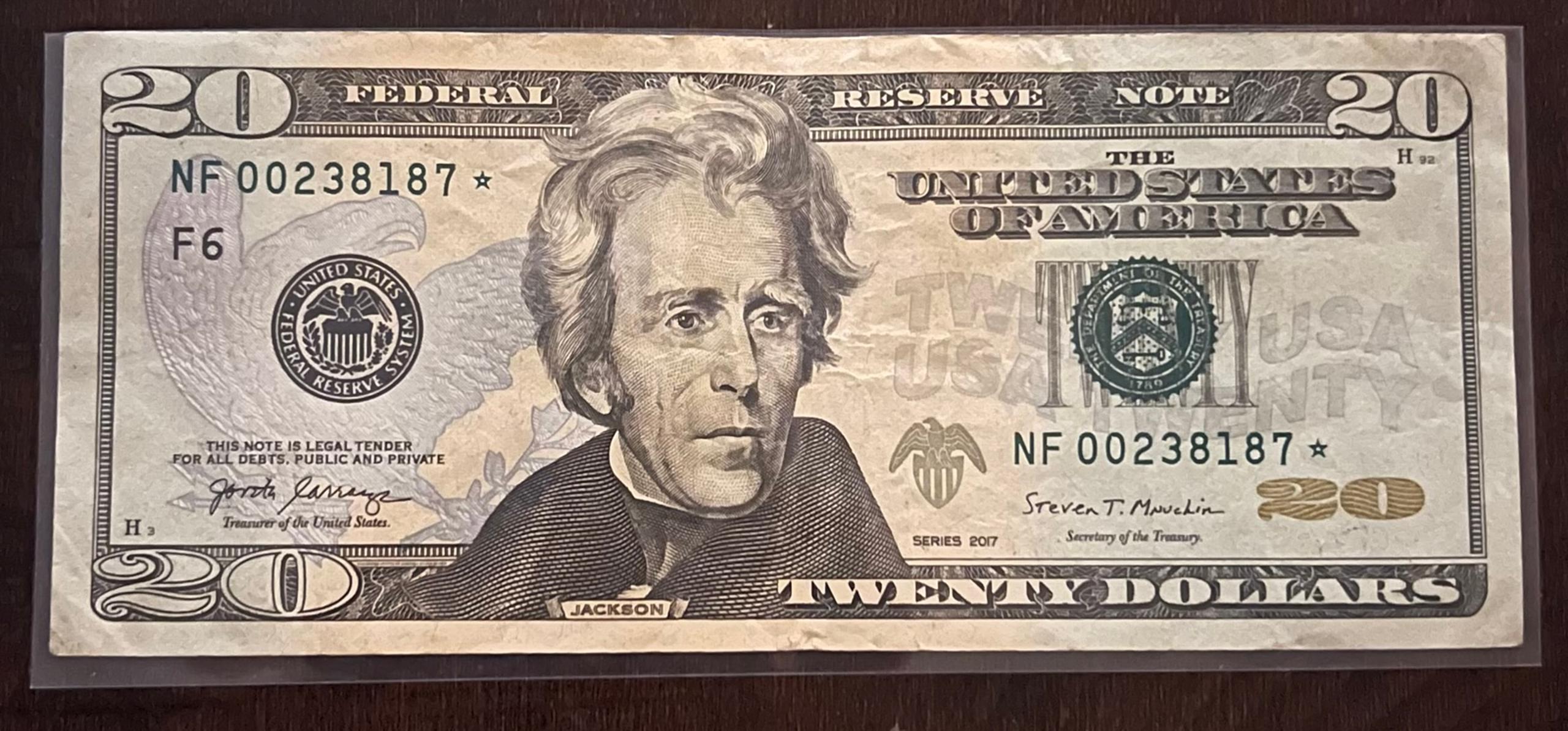 Crisp Circulated $20 Star Note - Series 2017