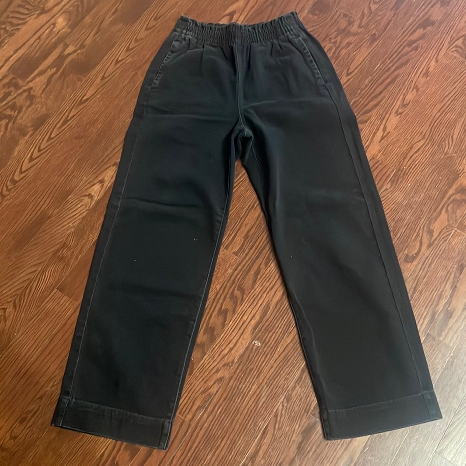 American Eagle High Waisted Wide Leg Denim Pants NWT Sz 2 Dark Gray