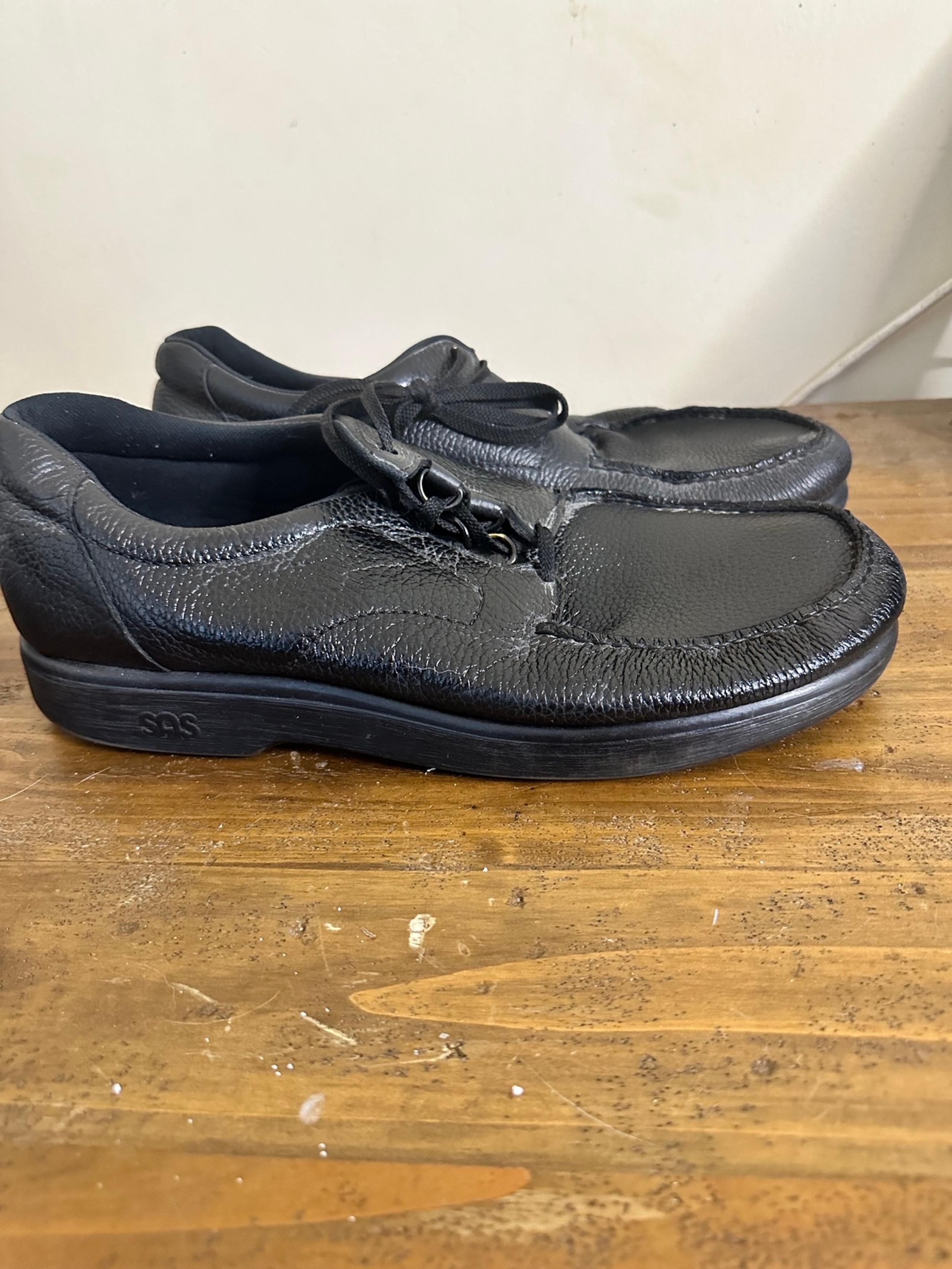 SAS Bout Time Men Shoes Black 14.5W Leather Lace Up Orthopedic Walking Oxford